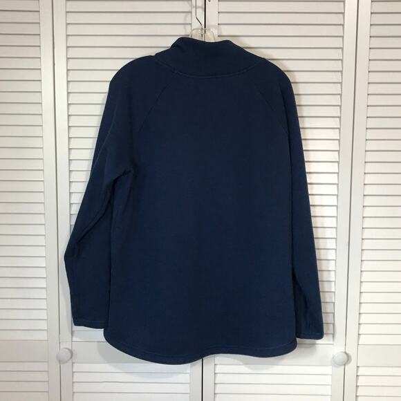 Athleta Blue High Neck Long Sleeve Cozy Pullover Womens Sweatshirt L - Picture 2 of 9
